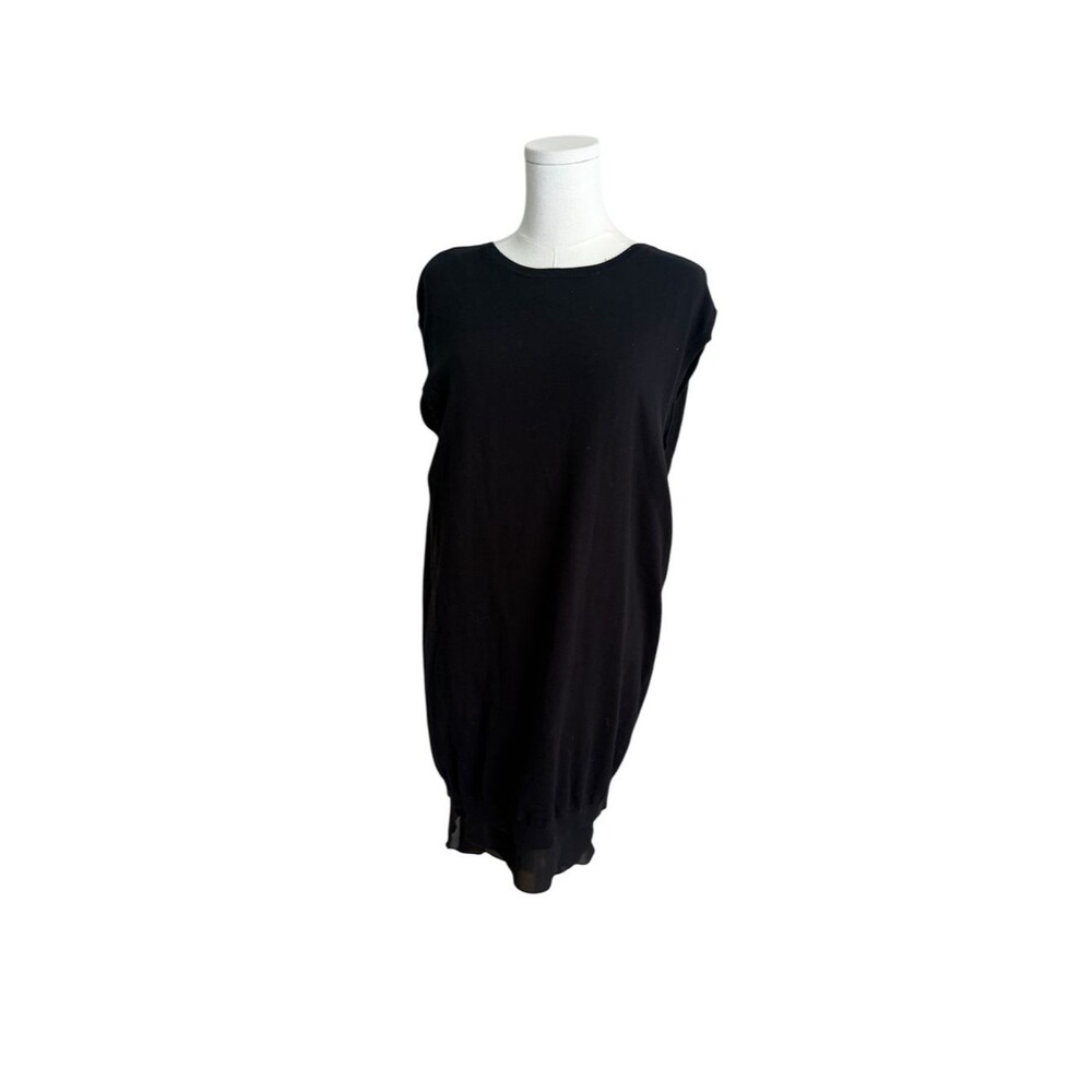 Zara Black Open Back Sweater Dress M Minimalist 90s Chic